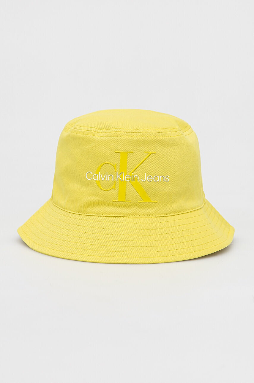 Calvin Klein Jeans Памучна капела В жълто от памук - Pepit.bg