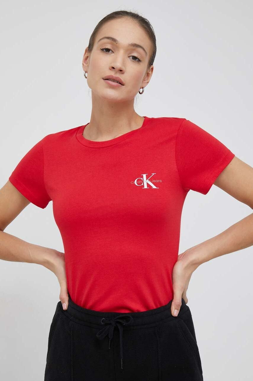 Calvin Klein Jeans Памучна тениска (2 броя) в розово - Pepit.bg
