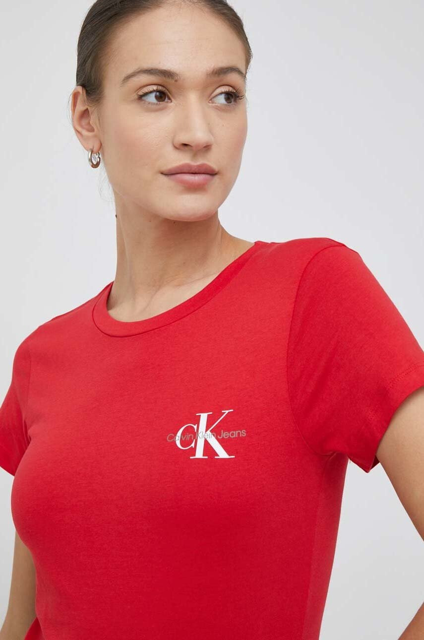 Calvin Klein Jeans Памучна тениска (2 броя) в розово - Pepit.bg