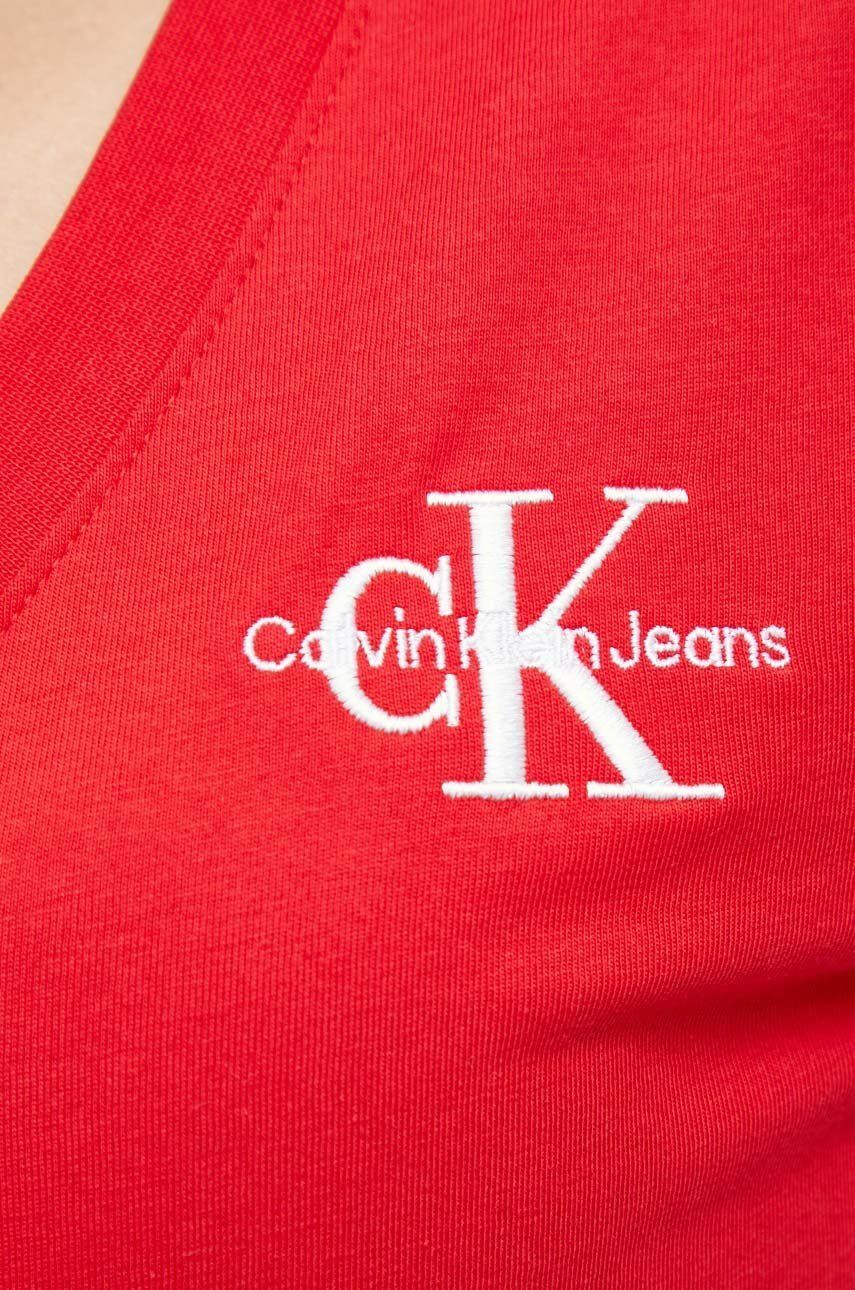 Calvin Klein Jeans Памучна тениска в розово - Pepit.bg