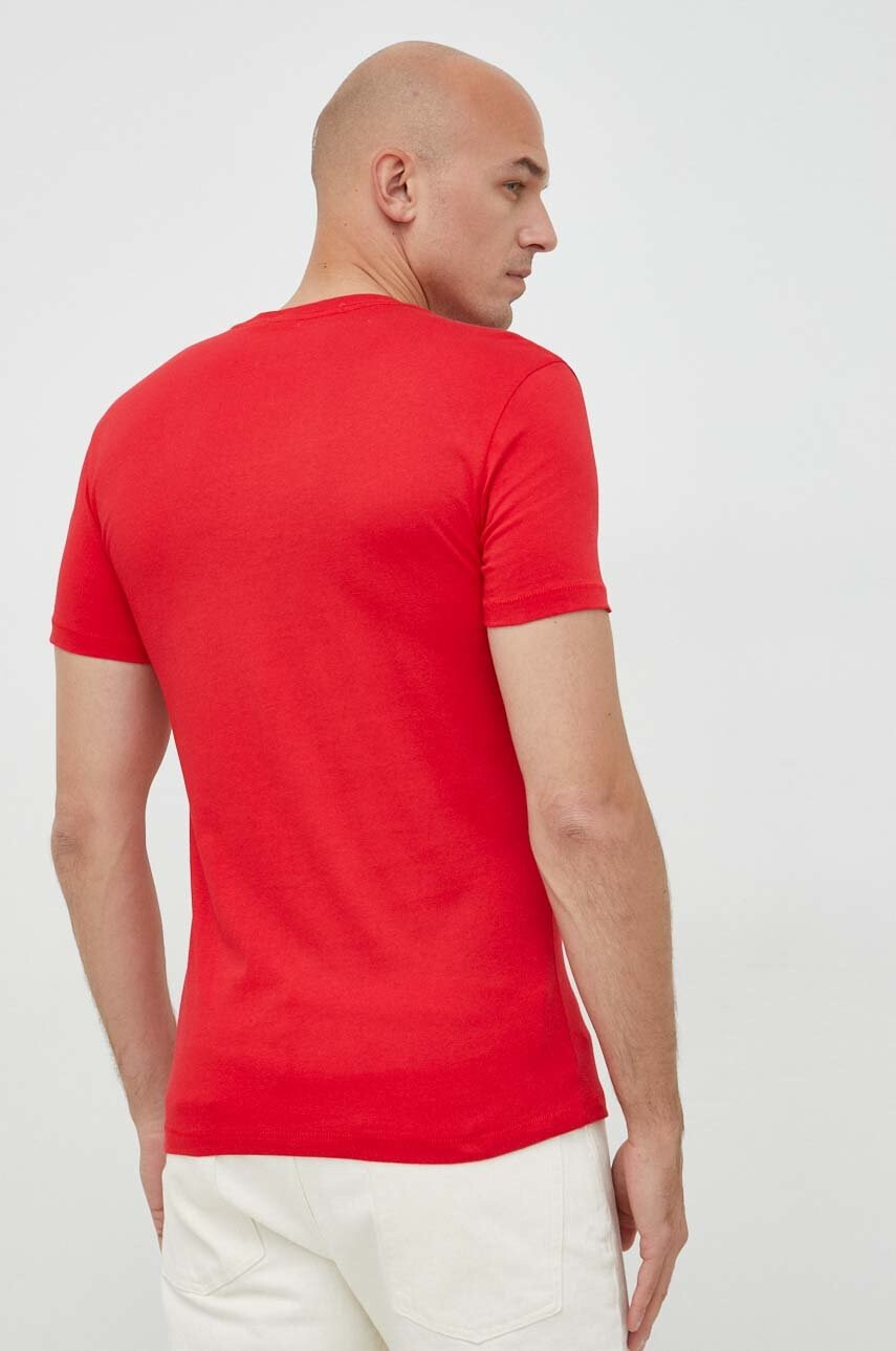 Calvin Klein Jeans Памучна тениска в червено с принт - Pepit.bg
