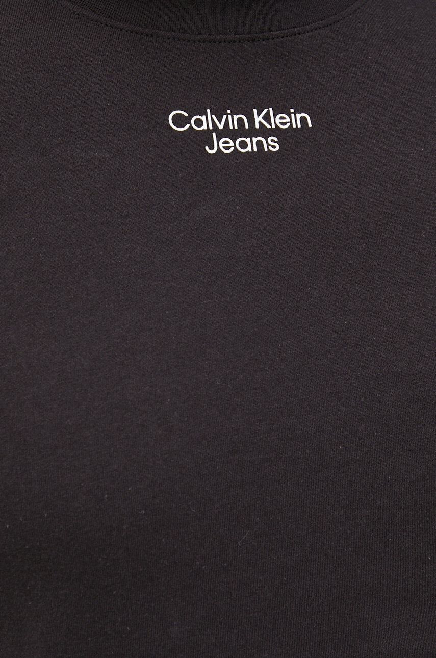 Calvin Klein Jeans Памучна тениска в черно с принт - Pepit.bg