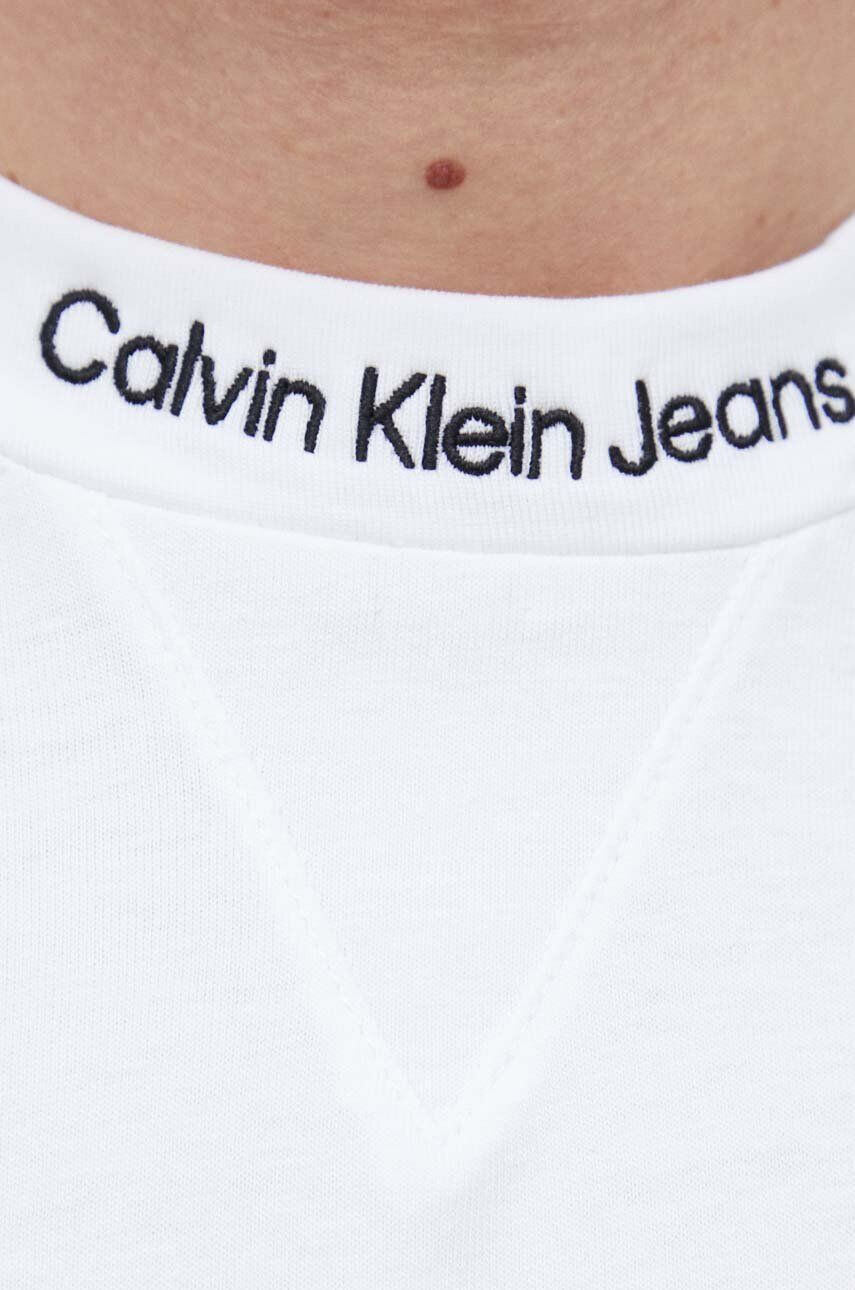 Calvin Klein Jeans Памучна тениска в бордо с апликация - Pepit.bg