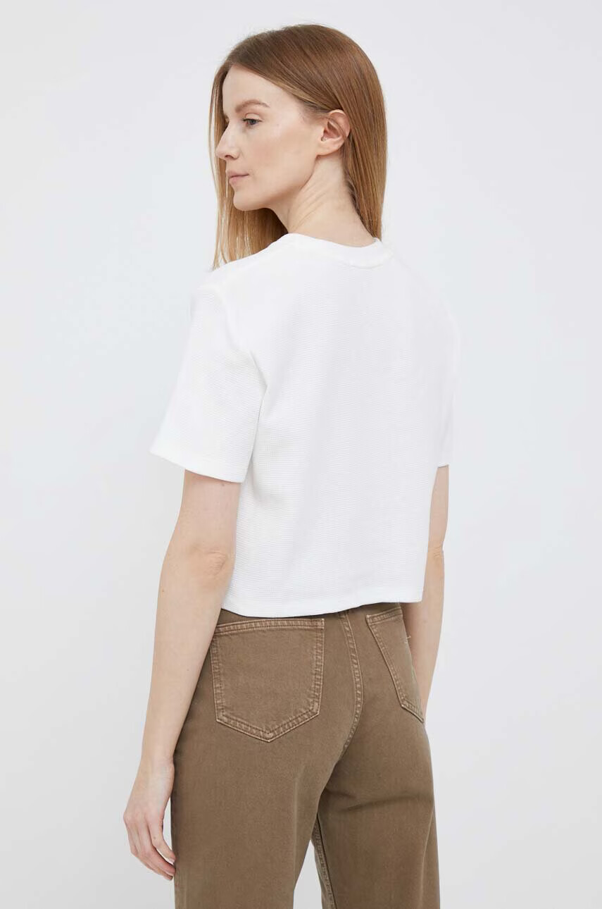 Calvin Klein Jeans Памучна тениска в бяло - Pepit.bg