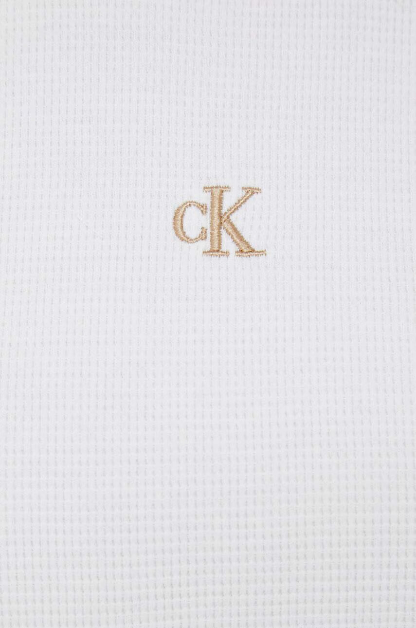 Calvin Klein Jeans Памучна тениска в бяло - Pepit.bg