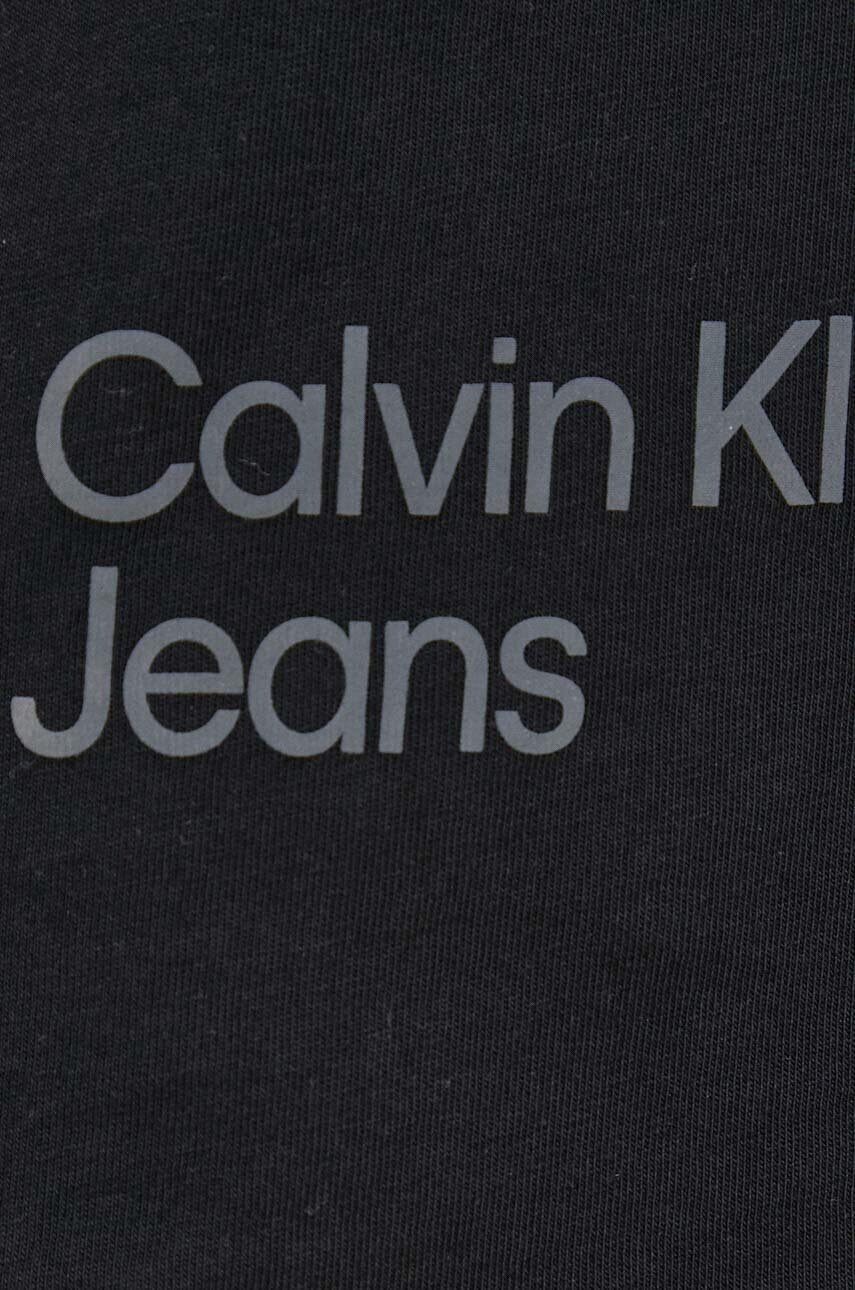 Calvin Klein Jeans Памучна тениска в черно с принт - Pepit.bg