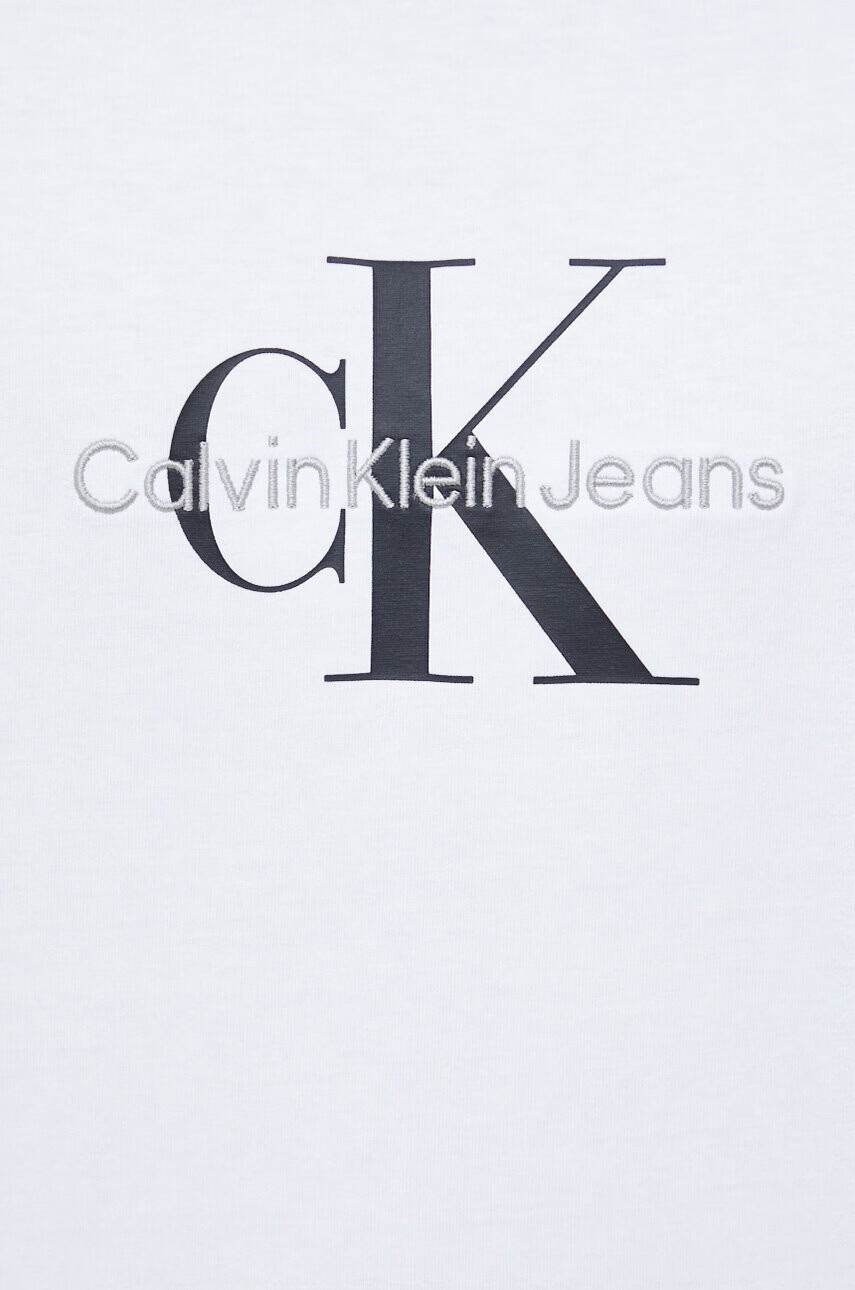 Calvin Klein Jeans Памучна тениска в бяло с принт - Pepit.bg