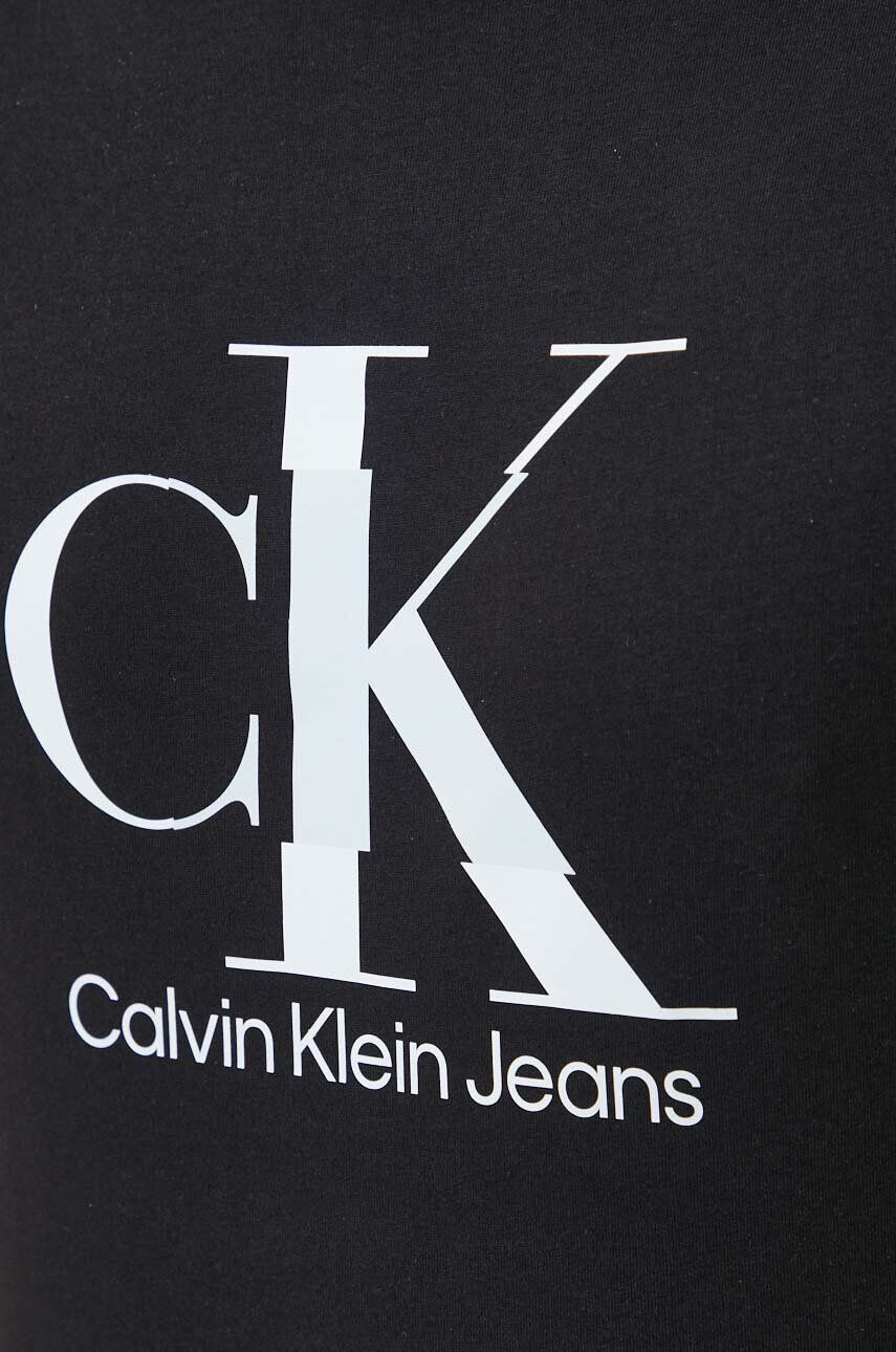 Calvin Klein Jeans Памучна тениска в черно с принт - Pepit.bg