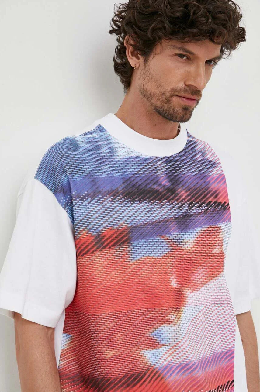 Calvin Klein Jeans Памучна тениска в бяло с принт - Pepit.bg
