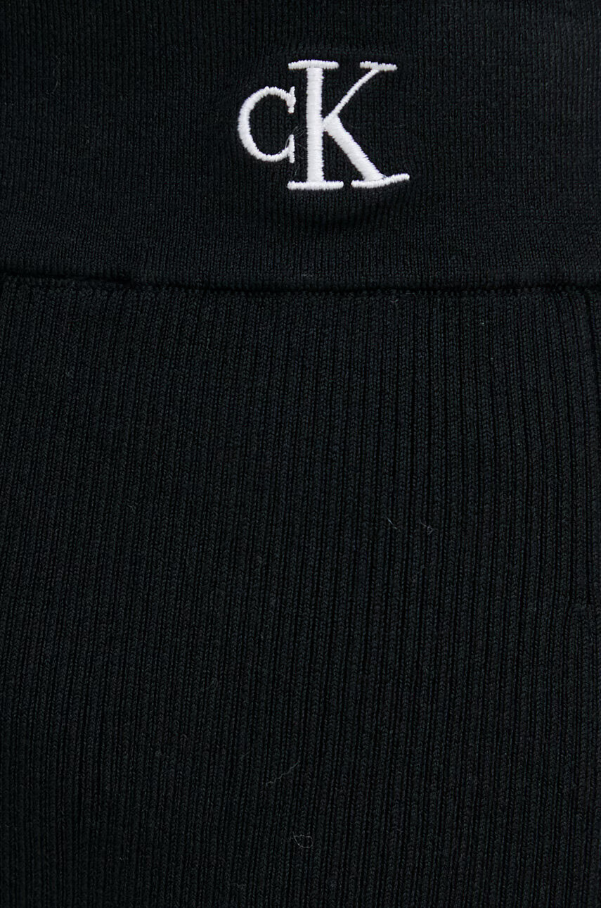 Calvin Klein Jeans Пола в черно среднодълъг модел със стандартна кройка - Pepit.bg