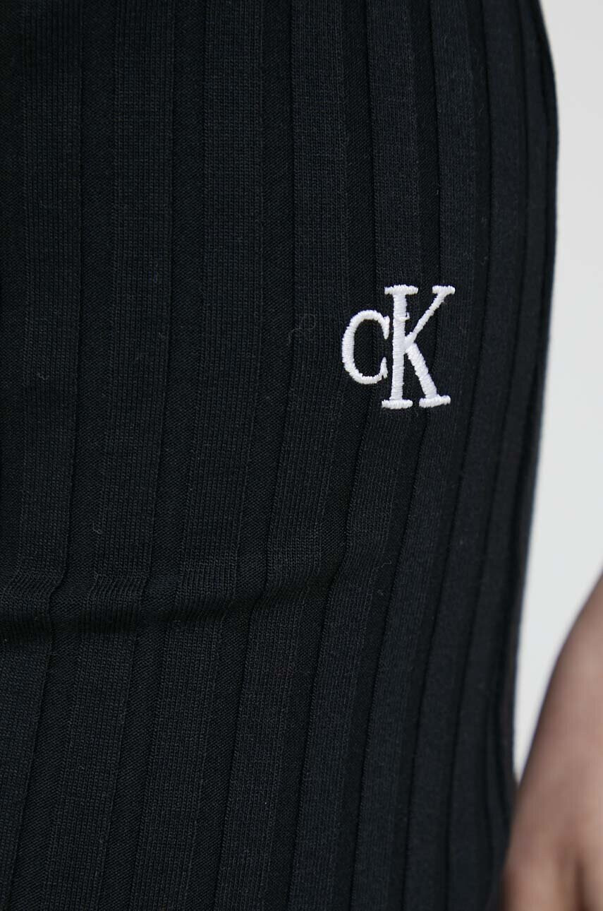 Calvin Klein Jeans Пола в черно къс модел с кройка тип молив - Pepit.bg