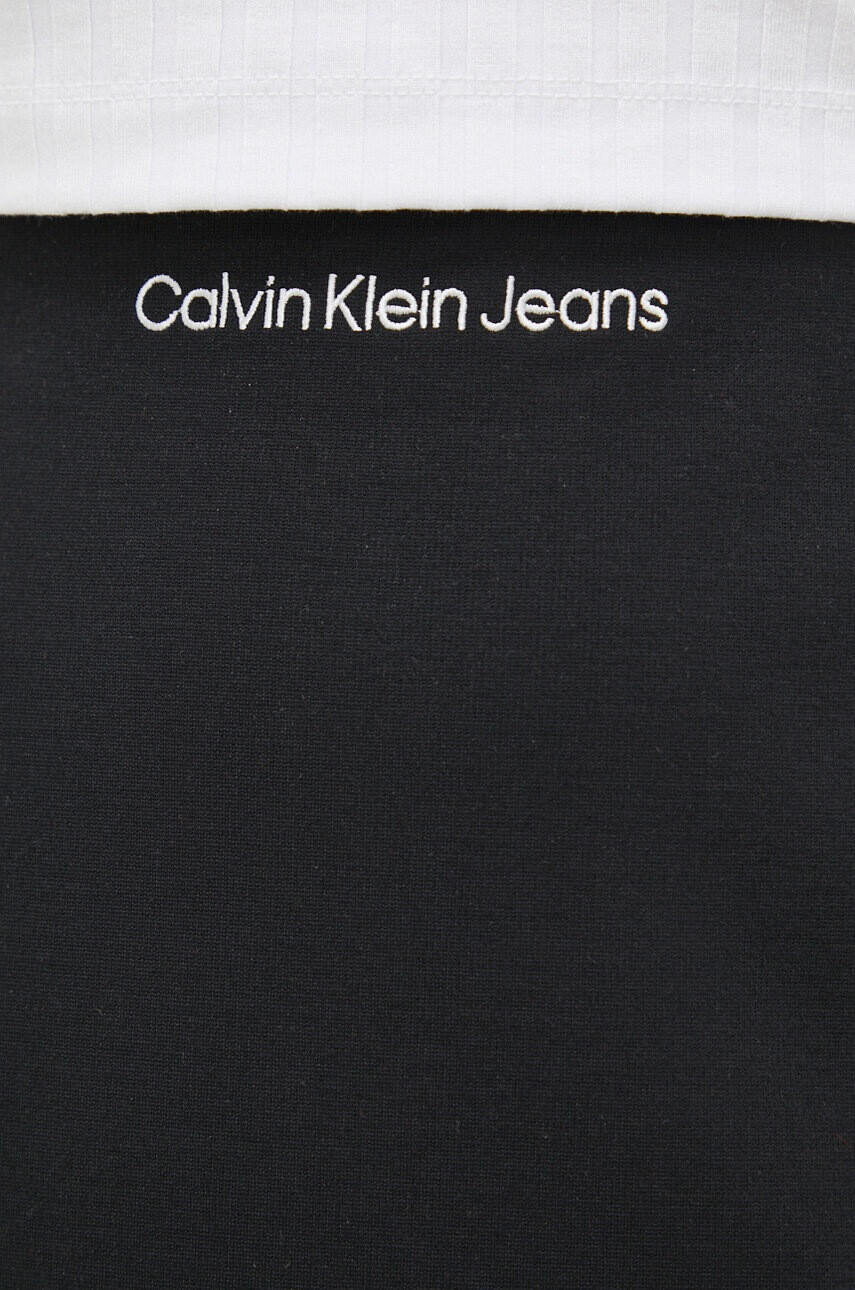 Calvin Klein Jeans Пола в черно къс модел разкроен модел - Pepit.bg