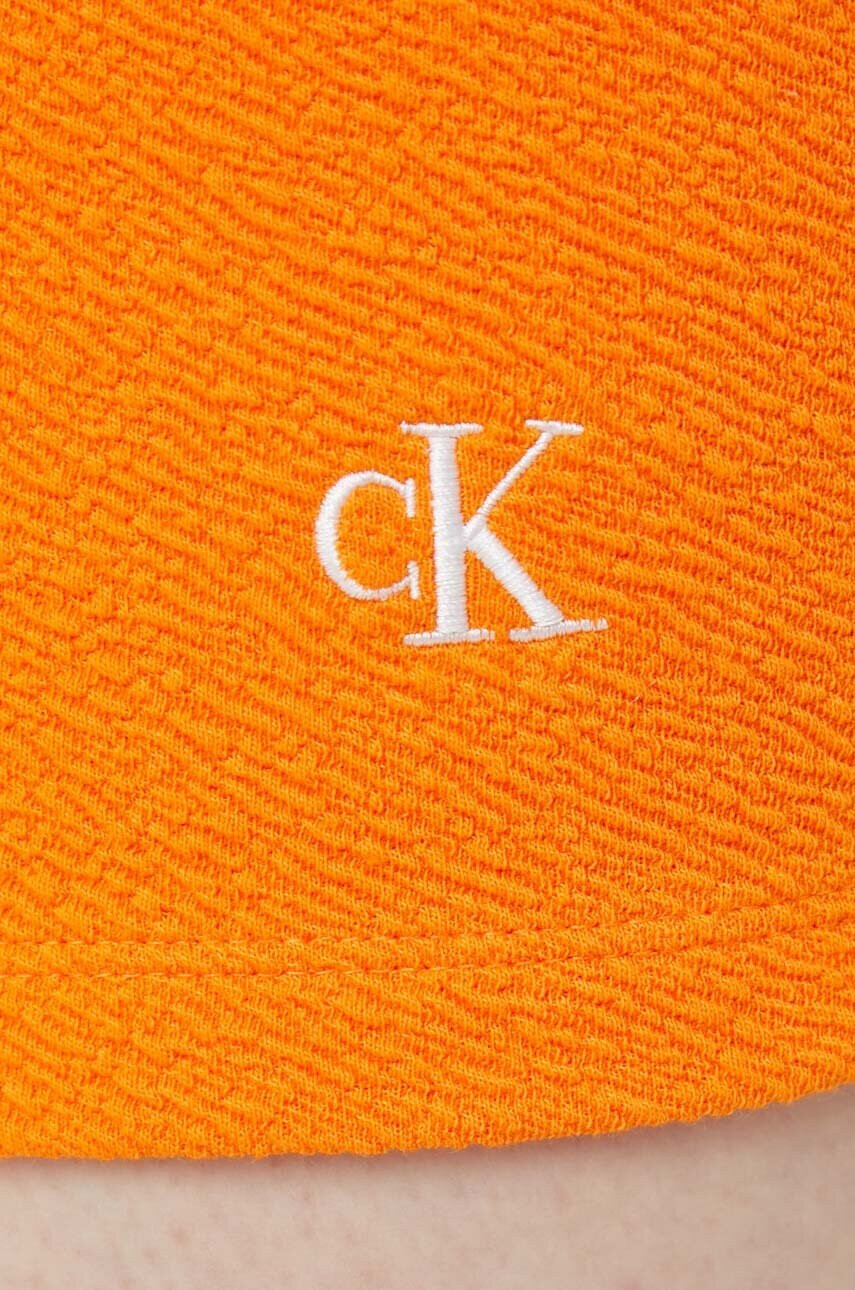 Calvin Klein Jeans Пола в оранжево къс модел с кройка тип молив - Pepit.bg