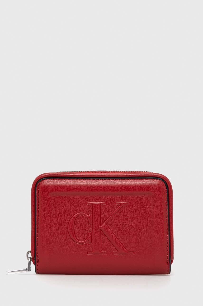 Calvin Klein Jeans Портмоне дамски в червено - Pepit.bg