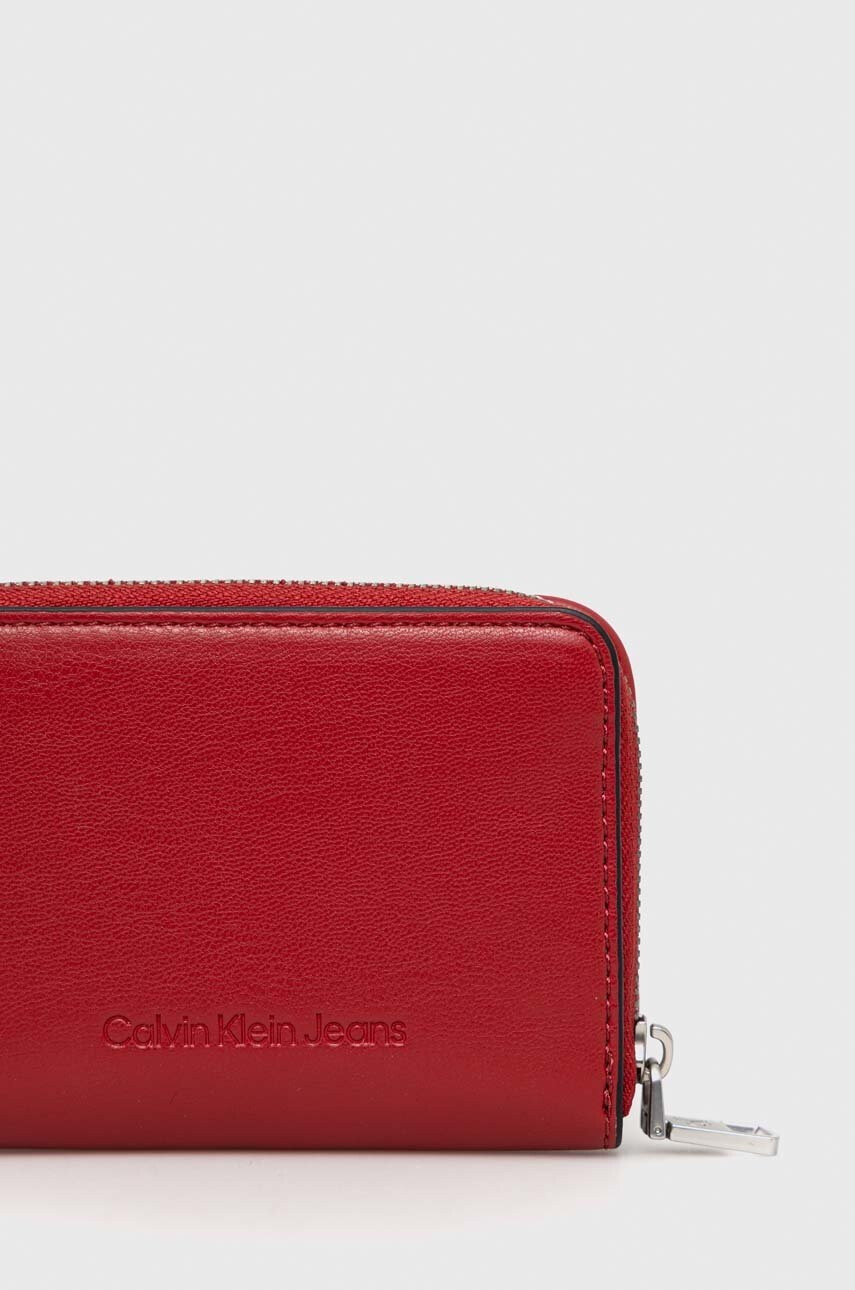 Calvin Klein Jeans Портмоне дамски в червено - Pepit.bg