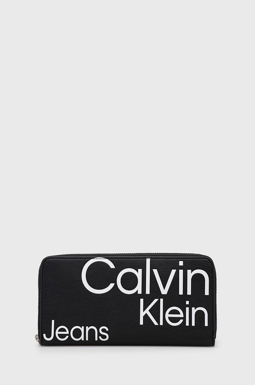 Calvin Klein Jeans Портмоне дамски в черно - Pepit.bg