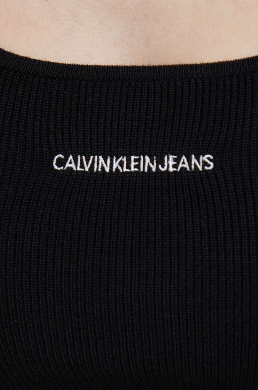 Calvin Klein Jeans Пуловер дамски в черно от лека материя - Pepit.bg