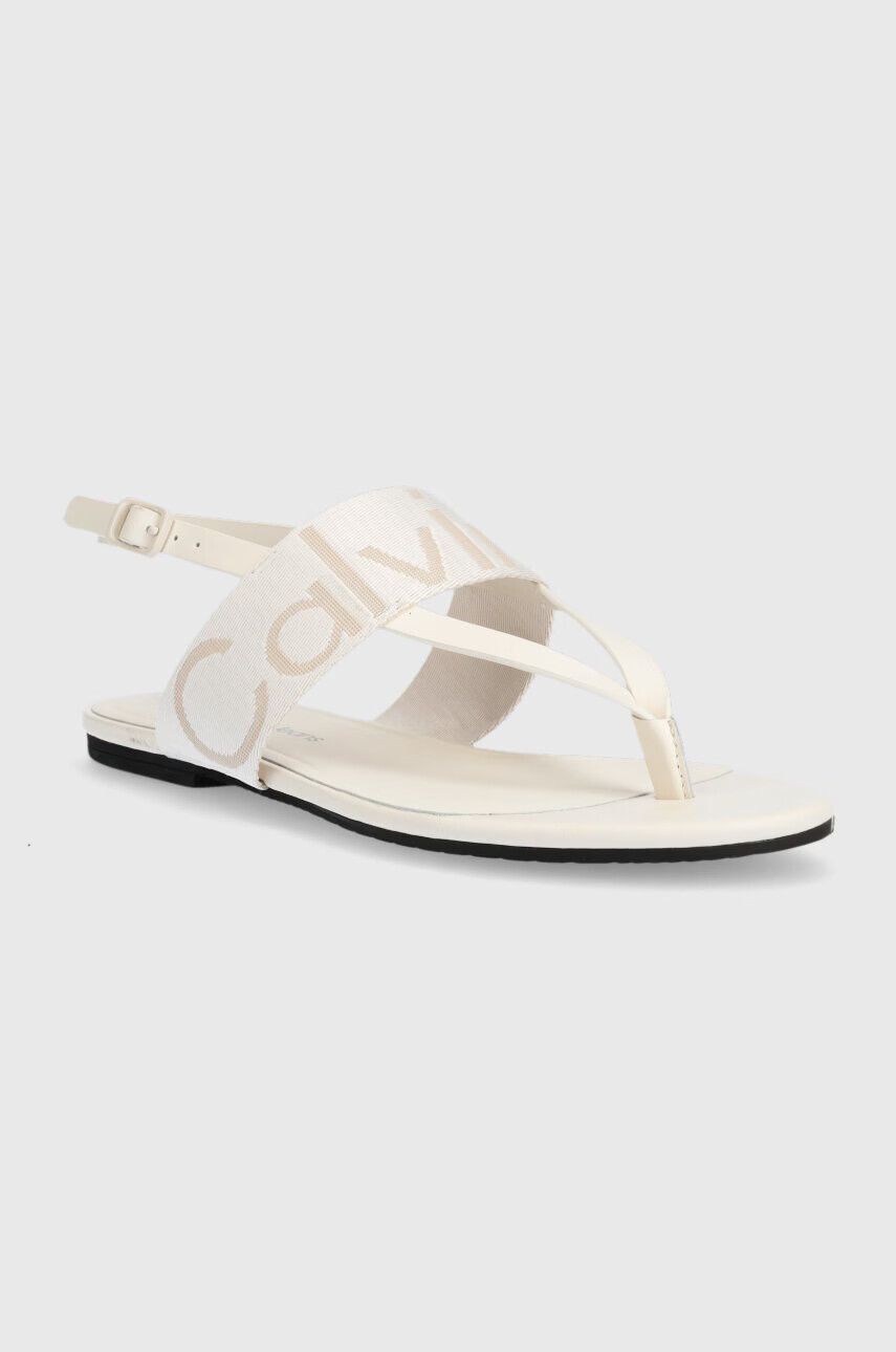 Calvin Klein Jeans Сандали FLAT SANDAL WEBBING в бежово YW0YW00956 - Pepit.bg
