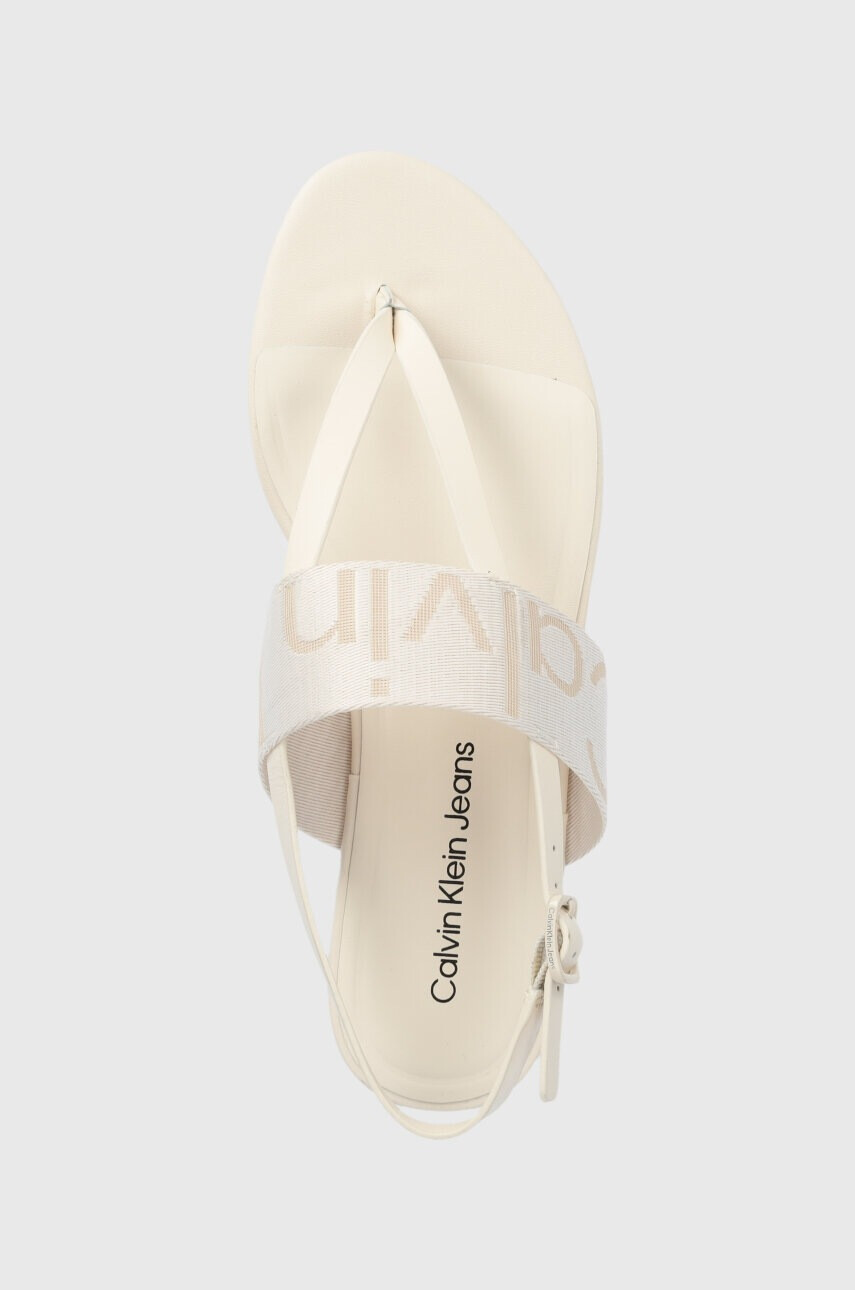Calvin Klein Jeans Сандали FLAT SANDAL WEBBING в бежово YW0YW00956 - Pepit.bg