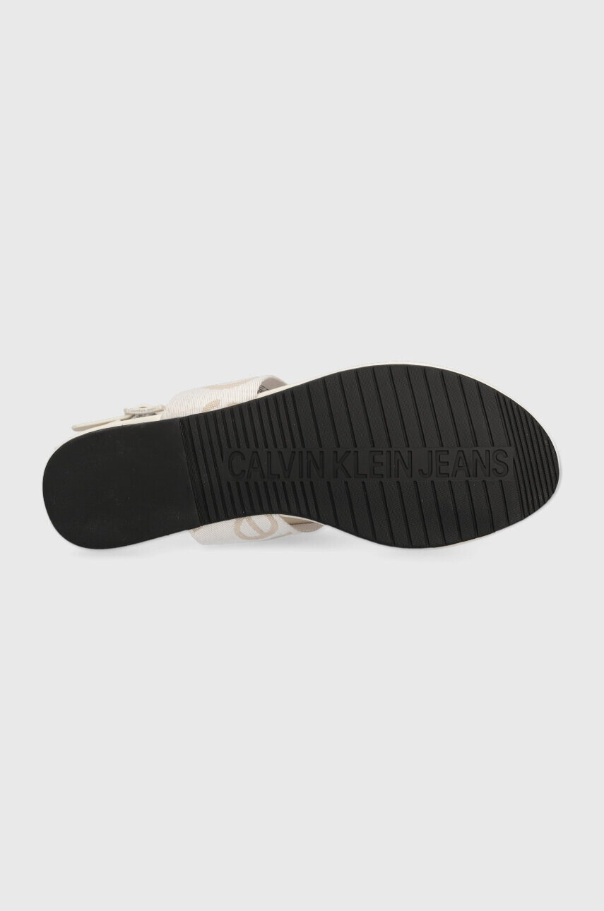 Calvin Klein Jeans Сандали FLAT SANDAL WEBBING в бежово YW0YW00956 - Pepit.bg