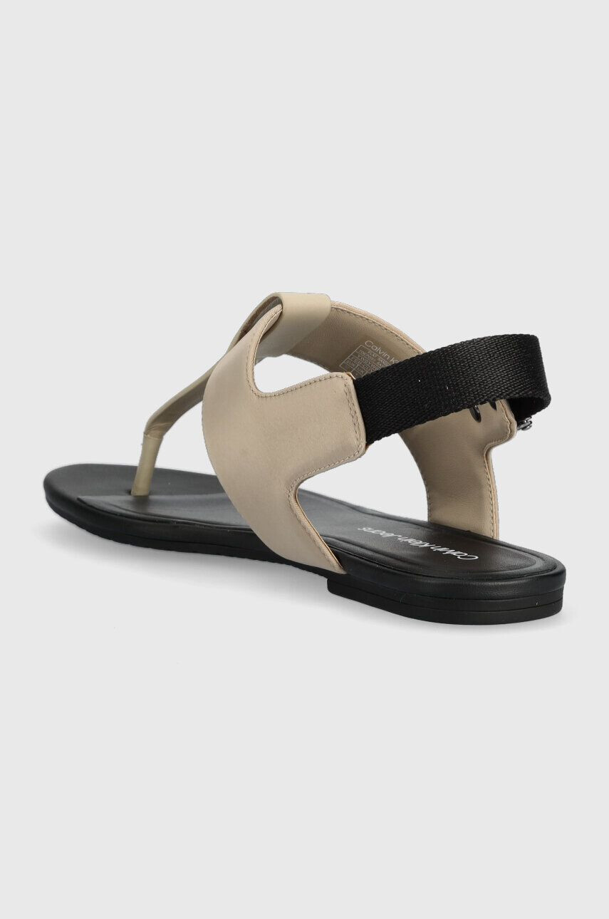 Calvin Klein Jeans Сандали FLAT TOEPOST SANDAL SATIN/HW в черно YW0YW00957 - Pepit.bg