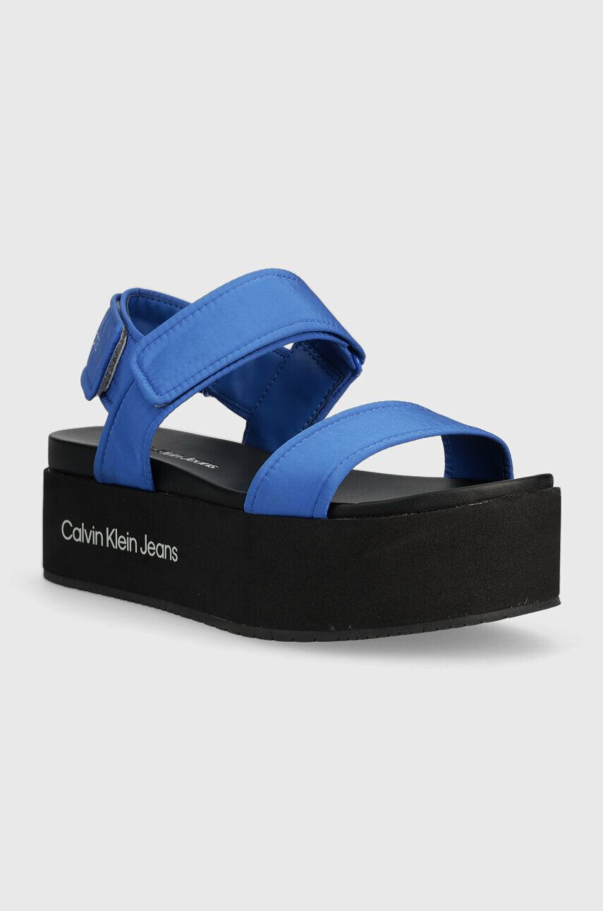 Calvin Klein Jeans Сандали FLATFORM SANDAL SOFTNY в синьо с платформа YW0YW00965 - Pepit.bg