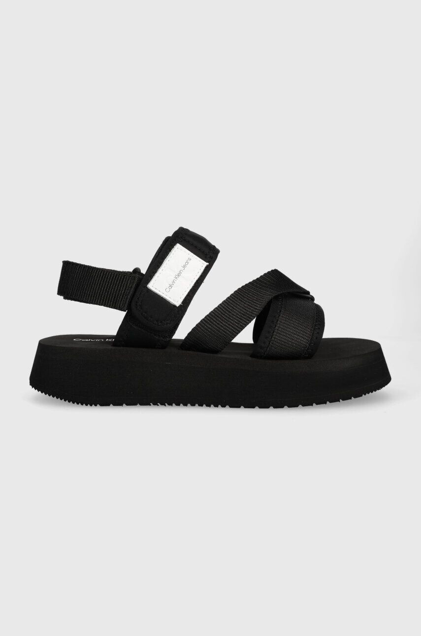 Calvin Klein Jeans Сандали PREFRESATO SANDAL BADGE в черно с платформа YW0YW00967 - Pepit.bg