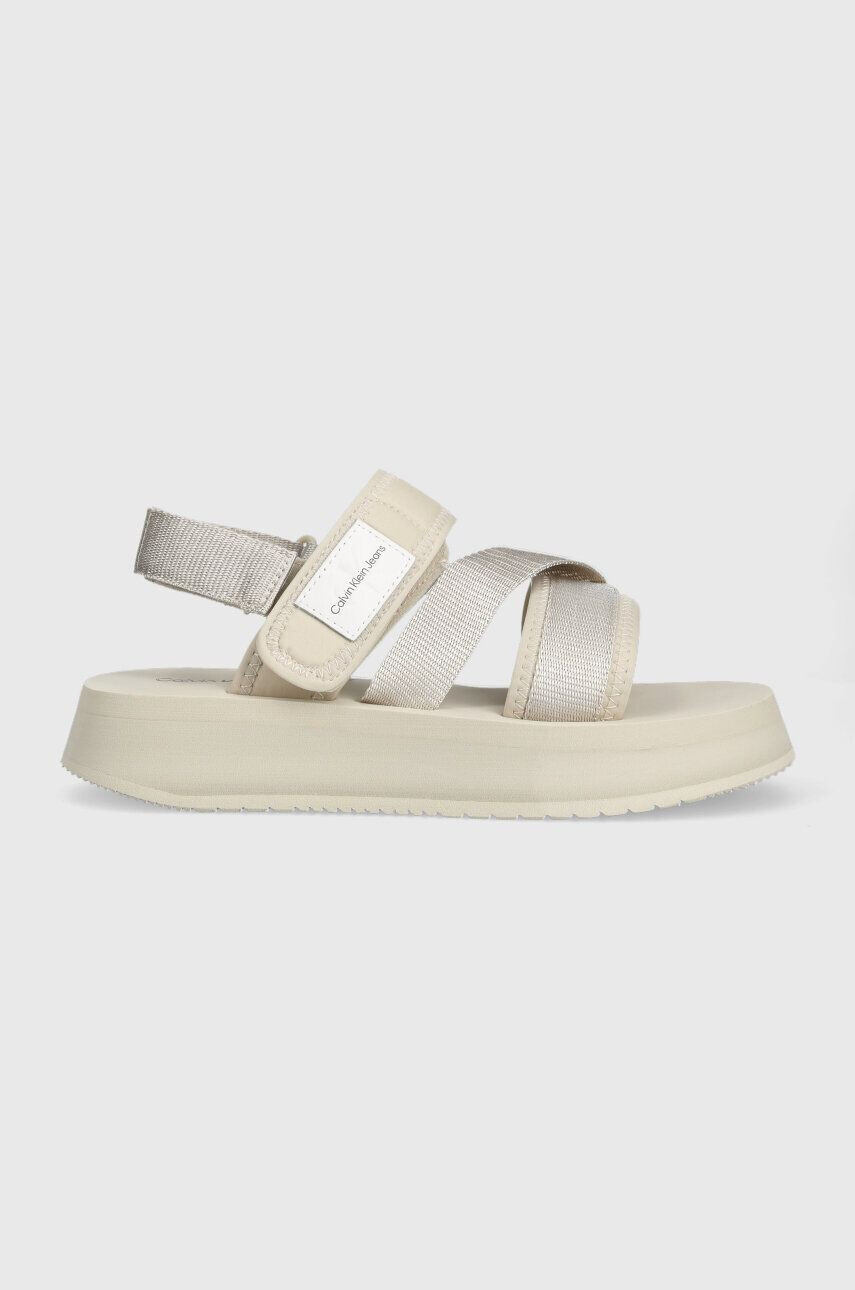 Calvin Klein Jeans Сандали PREFRESATO SANDAL BADGE в бежово с платформа YW0YW00967 - Pepit.bg