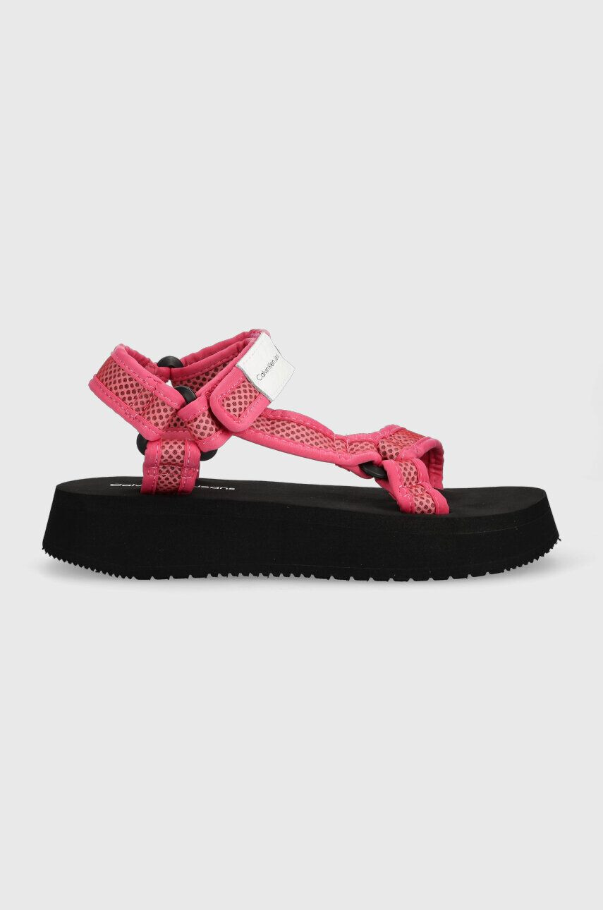 Calvin Klein Jeans Сандали PREFRESATO SANDAL WEBBING XRAY в розово с платформа YW0YW00969 - Pepit.bg