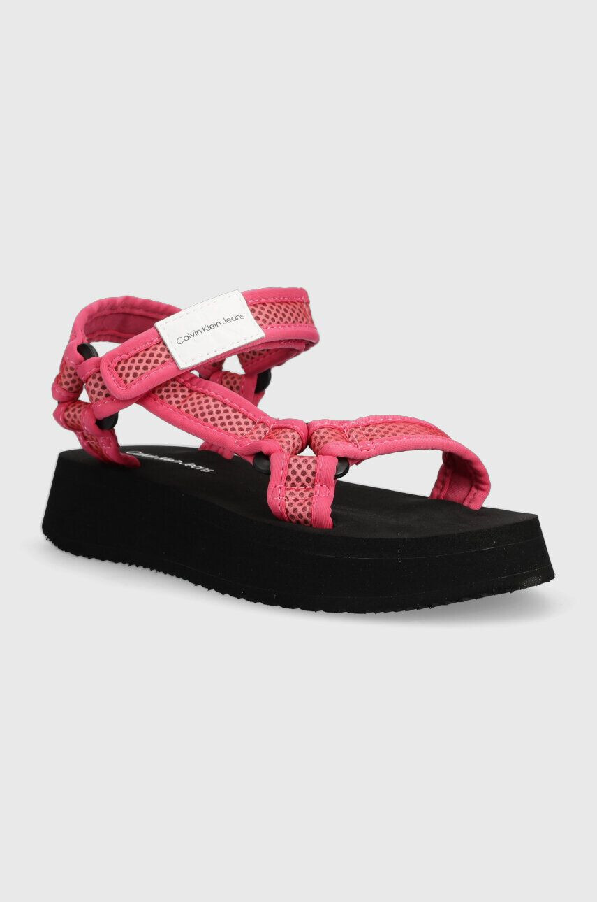 Calvin Klein Jeans Сандали PREFRESATO SANDAL WEBBING XRAY в розово с платформа YW0YW00969 - Pepit.bg