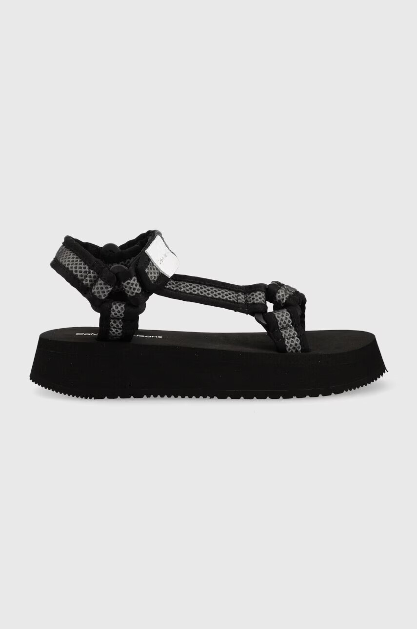 Calvin Klein Jeans Сандали PREFRESATO SANDAL WEBBING XRAY в черно с платформа YW0YW00969 - Pepit.bg