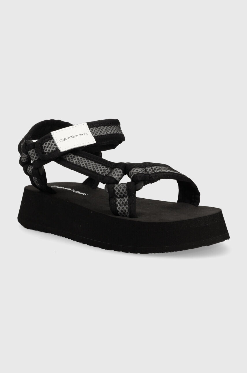 Calvin Klein Jeans Сандали PREFRESATO SANDAL WEBBING XRAY в черно с платформа YW0YW00969 - Pepit.bg