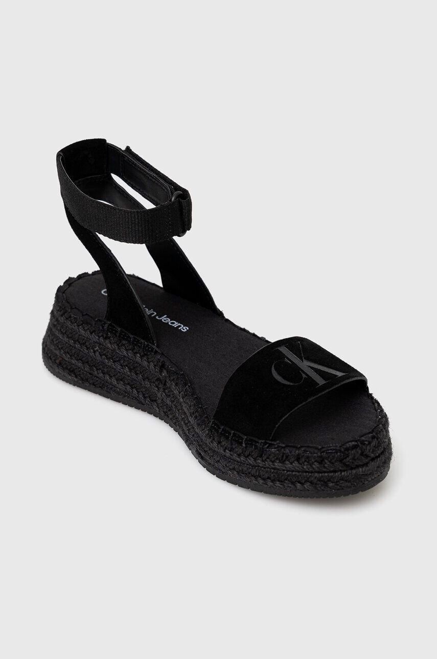 Calvin Klein Jeans Сандали SPORTY WEDGE ROPE SU CON в черно с платформа YW0YW00977 - Pepit.bg