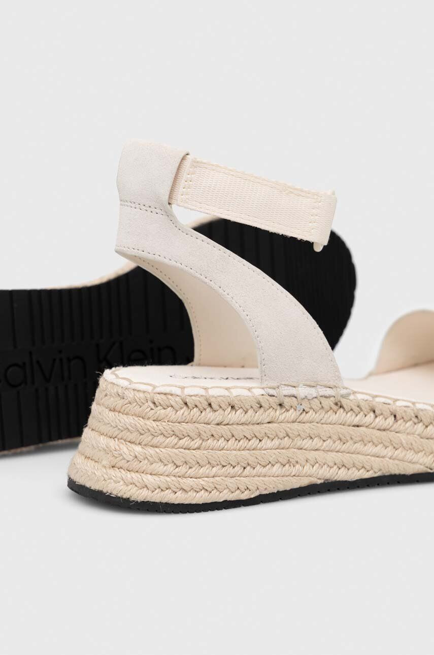 Calvin Klein Jeans Сандали SPORTY WEDGE ROPE SU CON в бежово с платформа YW0YW00977 - Pepit.bg