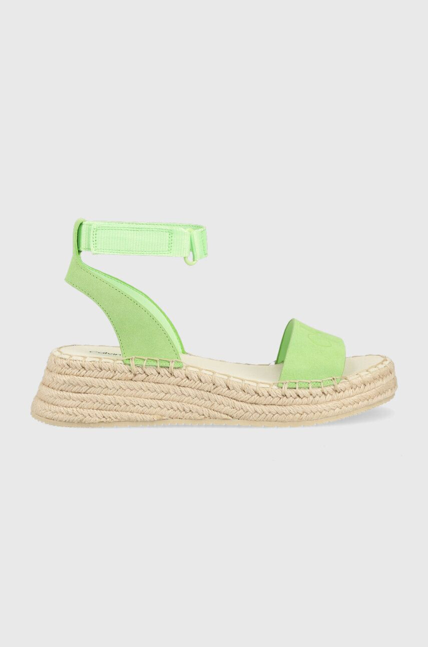 Calvin Klein Jeans Сандали SPORTY WEDGE ROPE SU CON в жълто с платформа YW0YW00977 - Pepit.bg