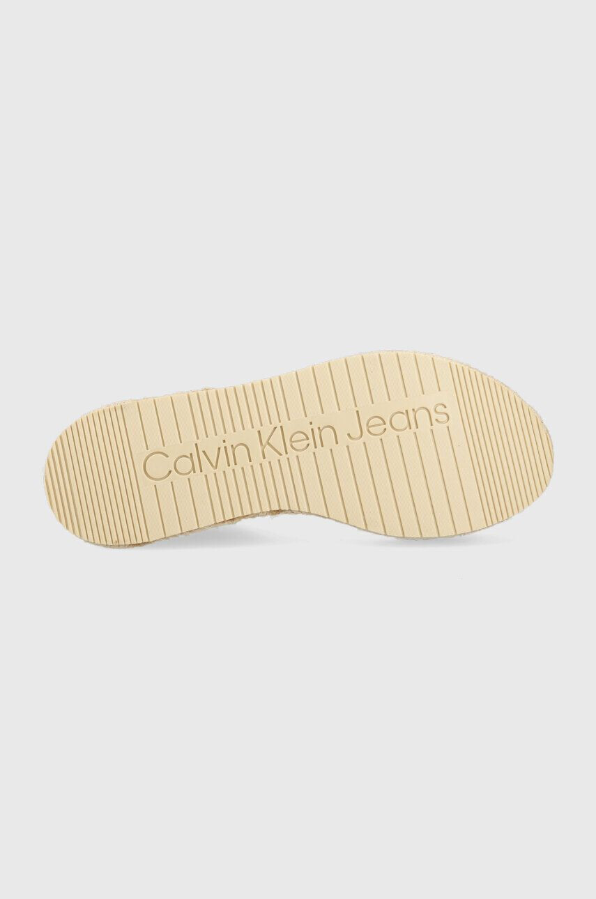 Calvin Klein Jeans Сандали SPORTY WEDGE ROPE SU CON в жълто с платформа YW0YW00977 - Pepit.bg