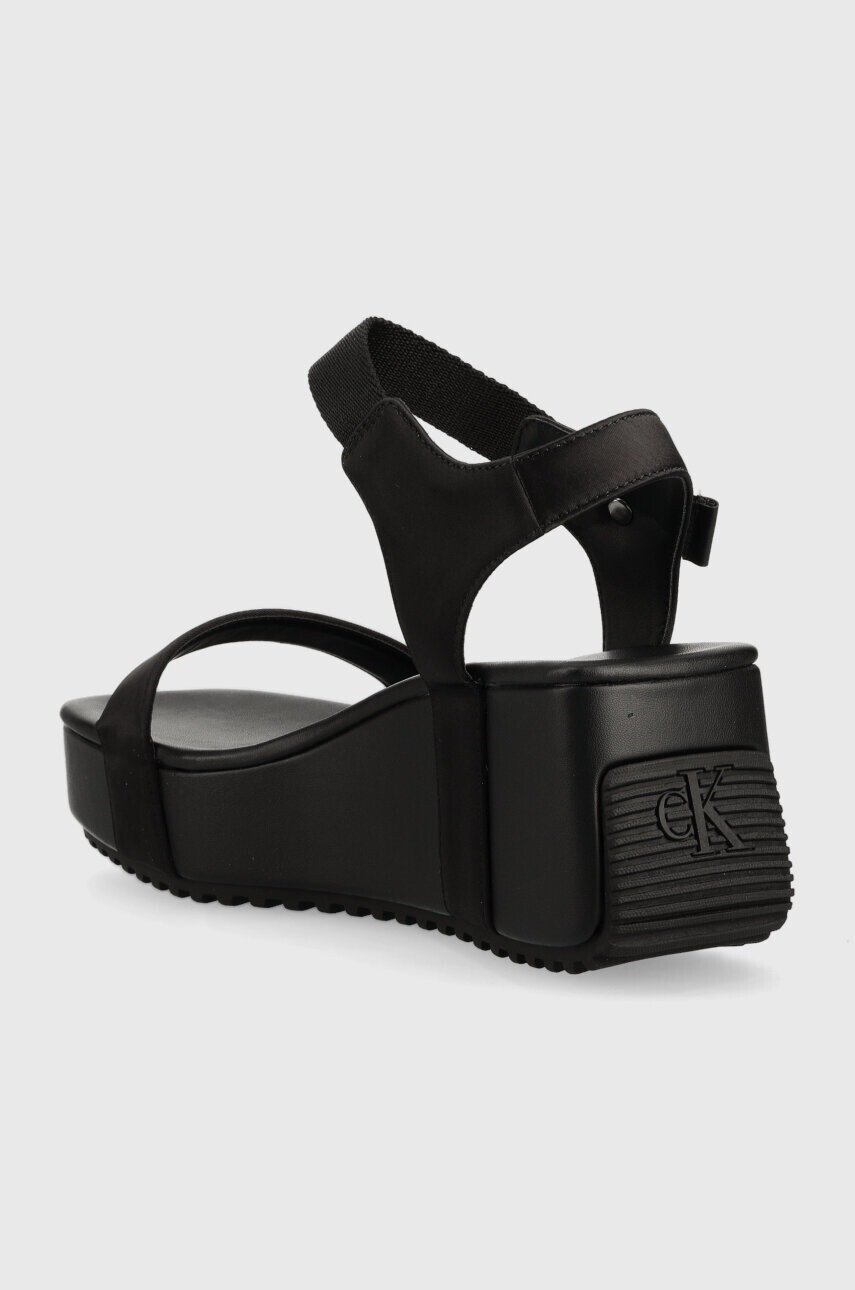Calvin Klein Jeans Сандали WEDGE BLCOK SANDAL SATIN/HW - Pepit.bg