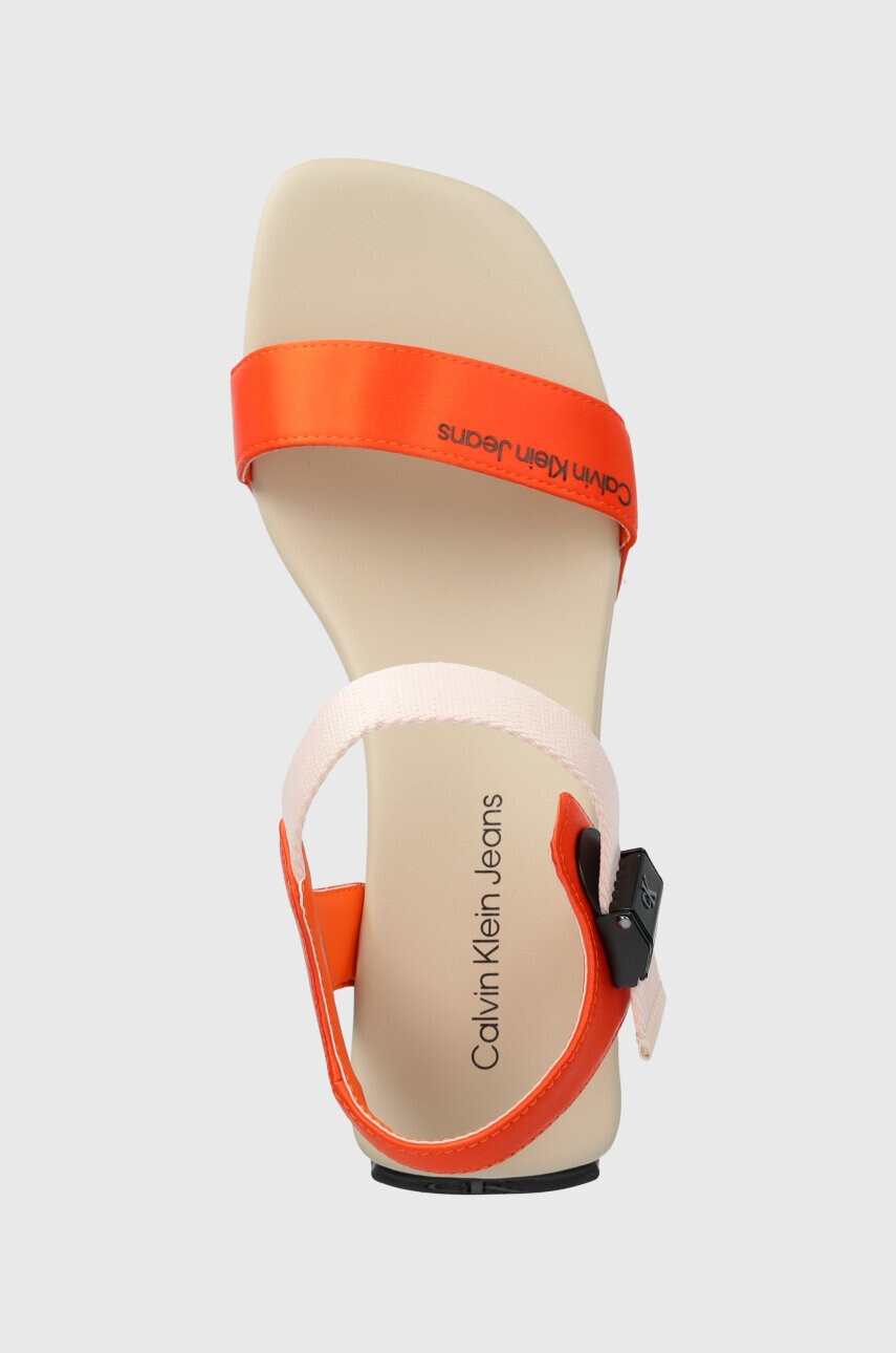 Calvin Klein Jeans Сандали WEDGE BLCOK SANDAL SATIN/HW - Pepit.bg