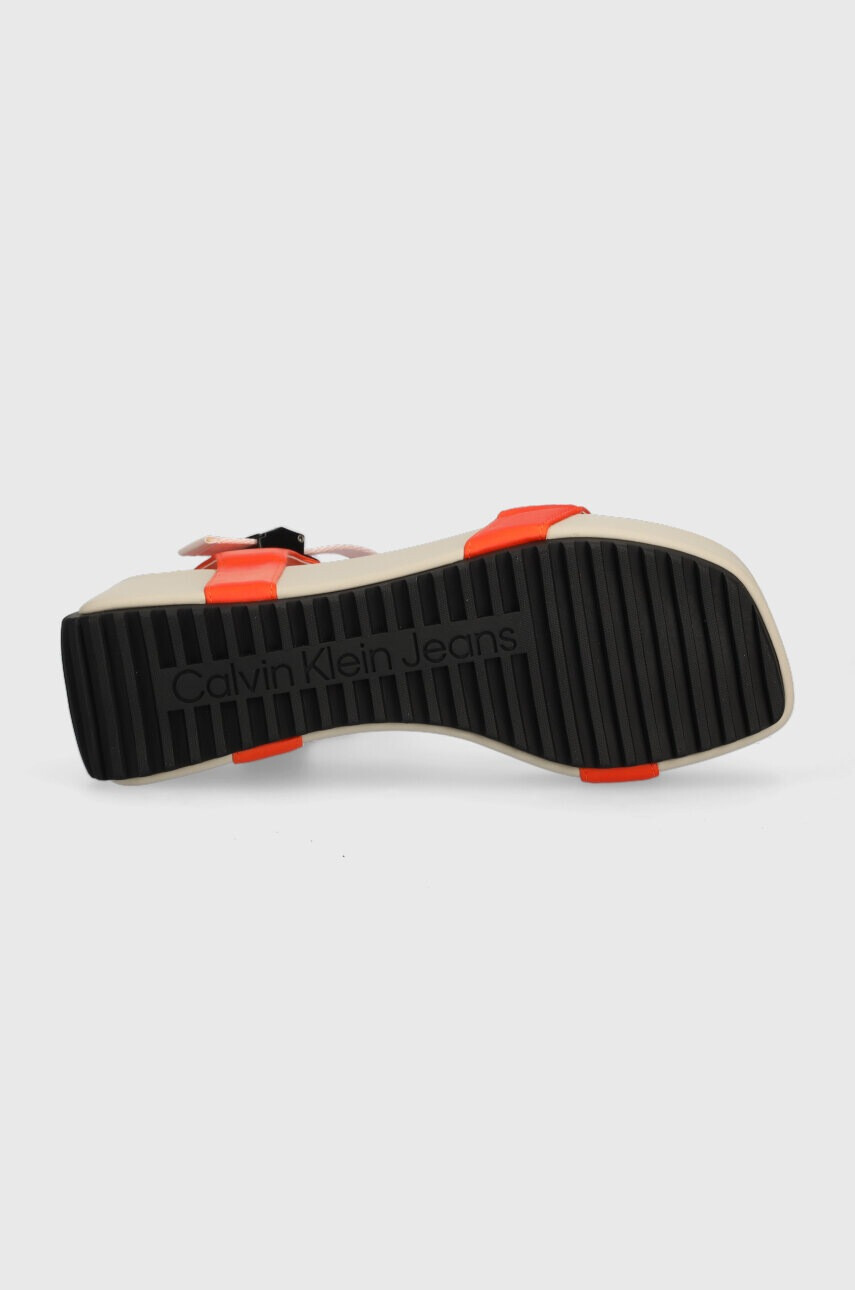 Calvin Klein Jeans Сандали WEDGE BLCOK SANDAL SATIN/HW - Pepit.bg