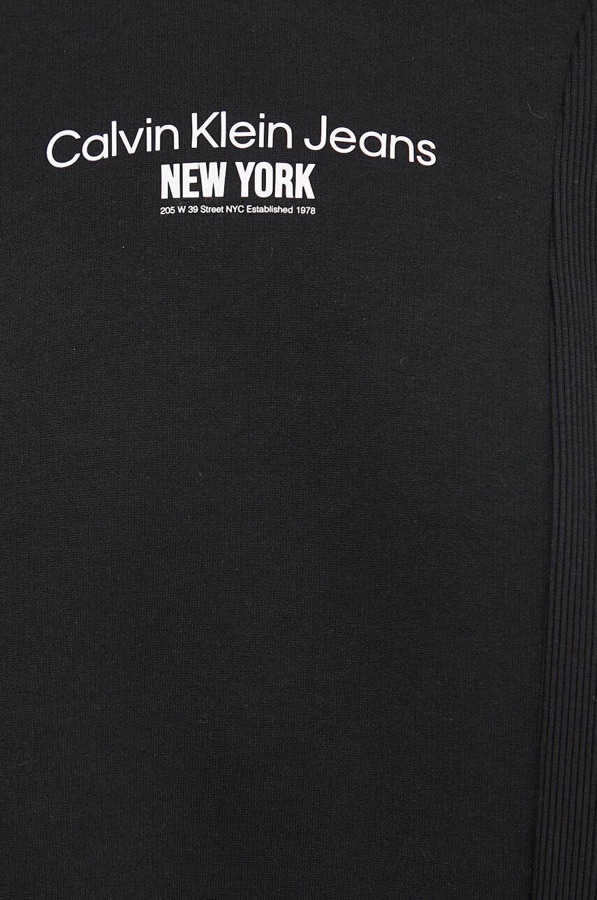 Calvin Klein Jeans Суичър в черно с качулка с апликация - Pepit.bg