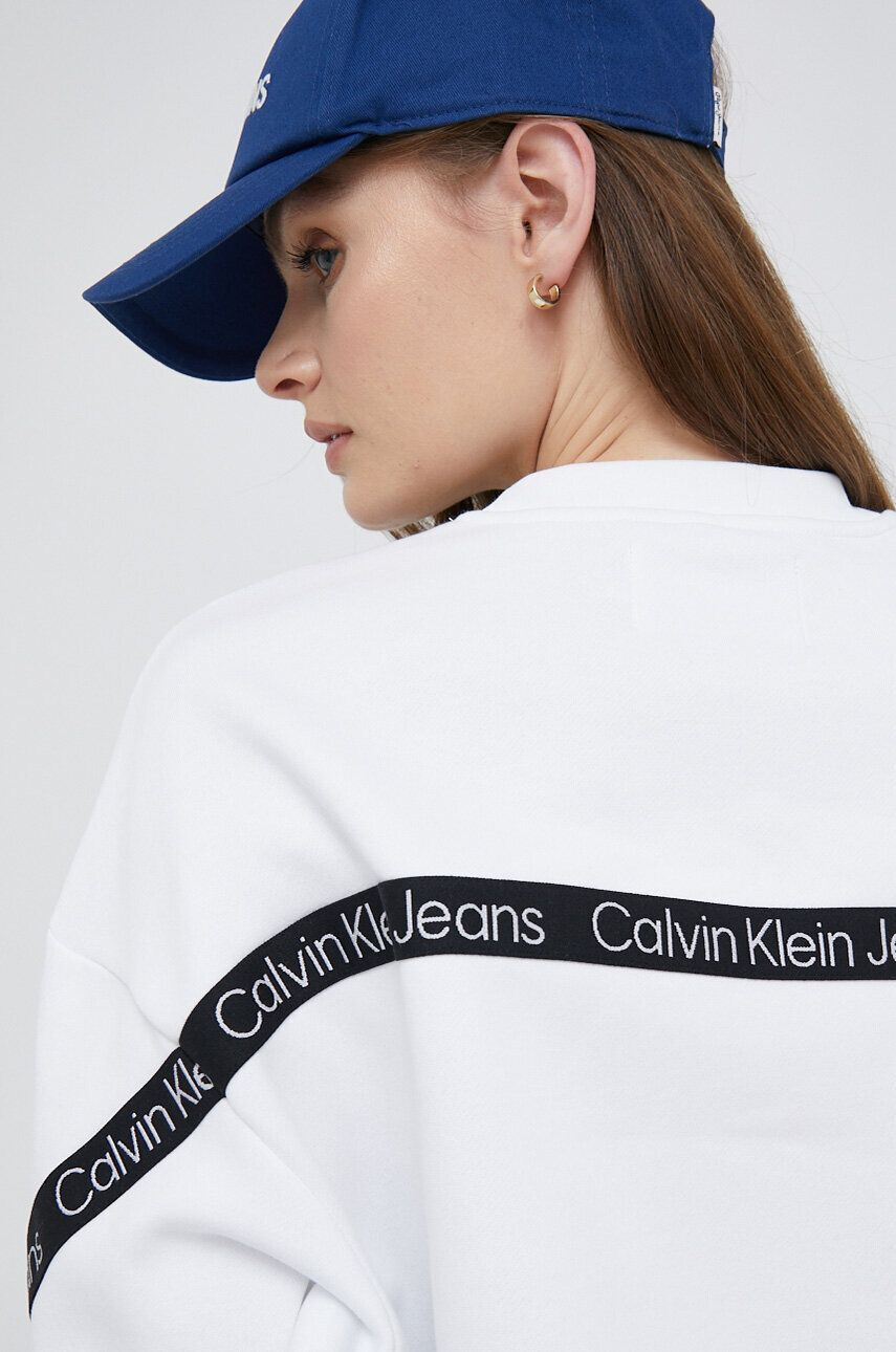 Calvin Klein Jeans Суичър в бяло с апликация - Pepit.bg