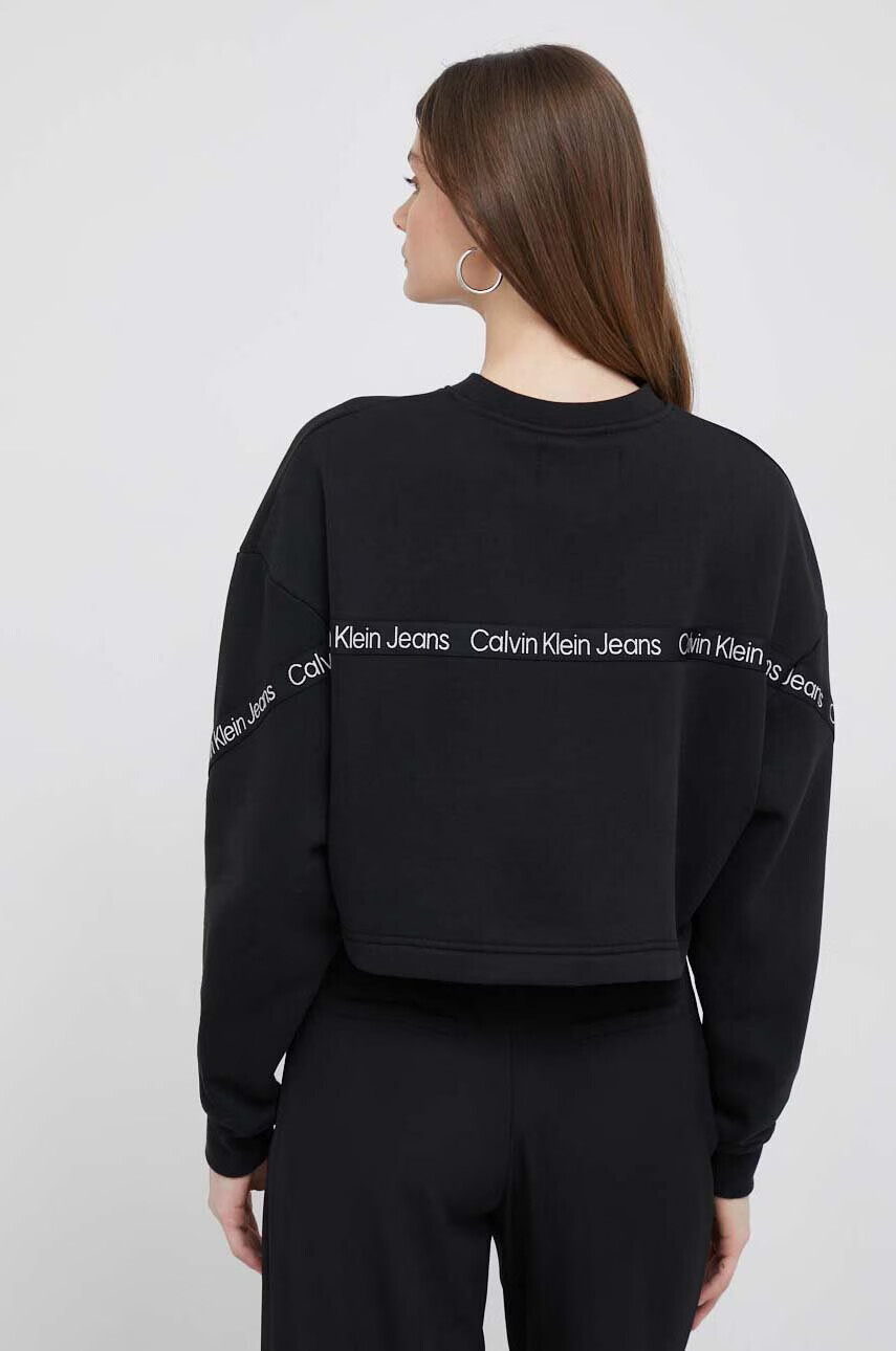 Calvin Klein Jeans Суичър в черно с апликация - Pepit.bg