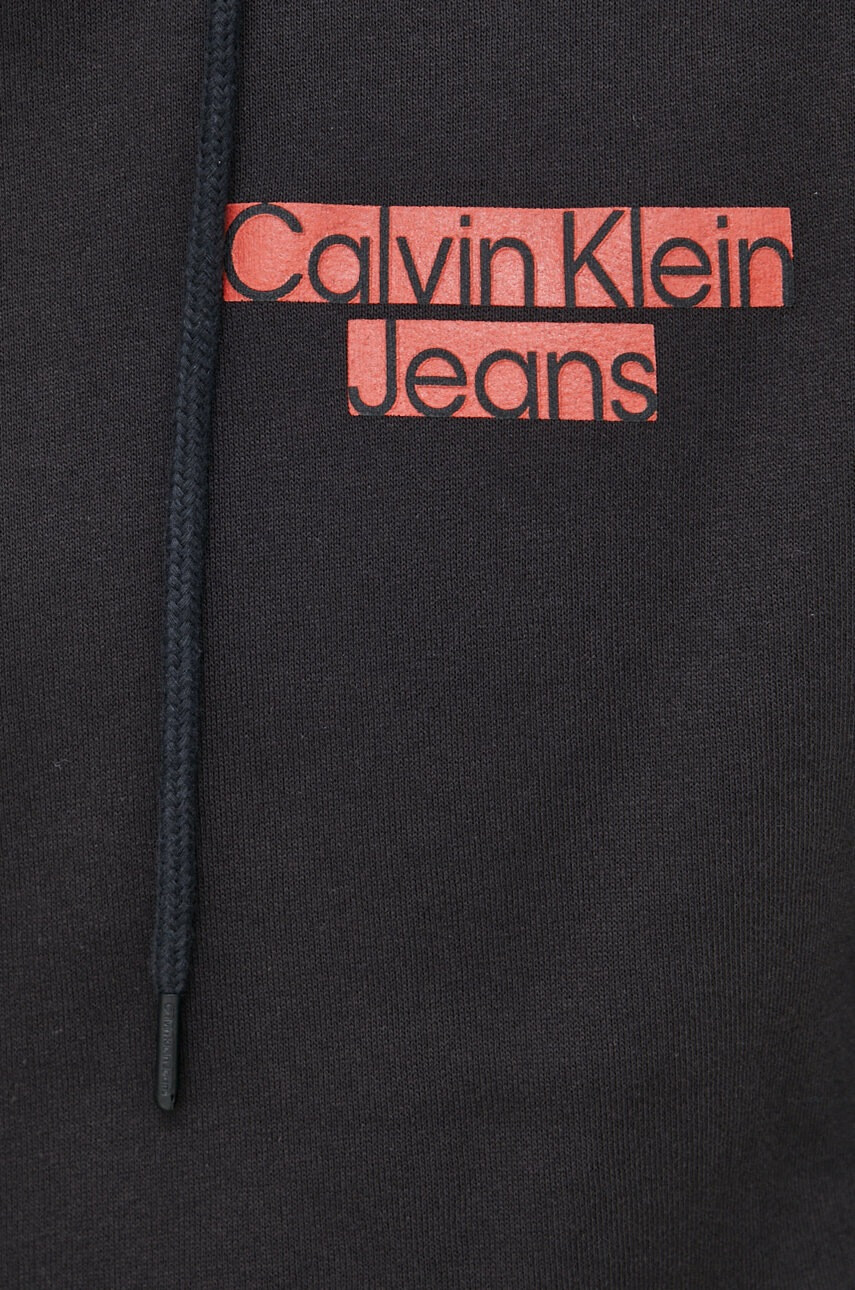 Calvin Klein Jeans Суичър в черно с качулка с принт - Pepit.bg