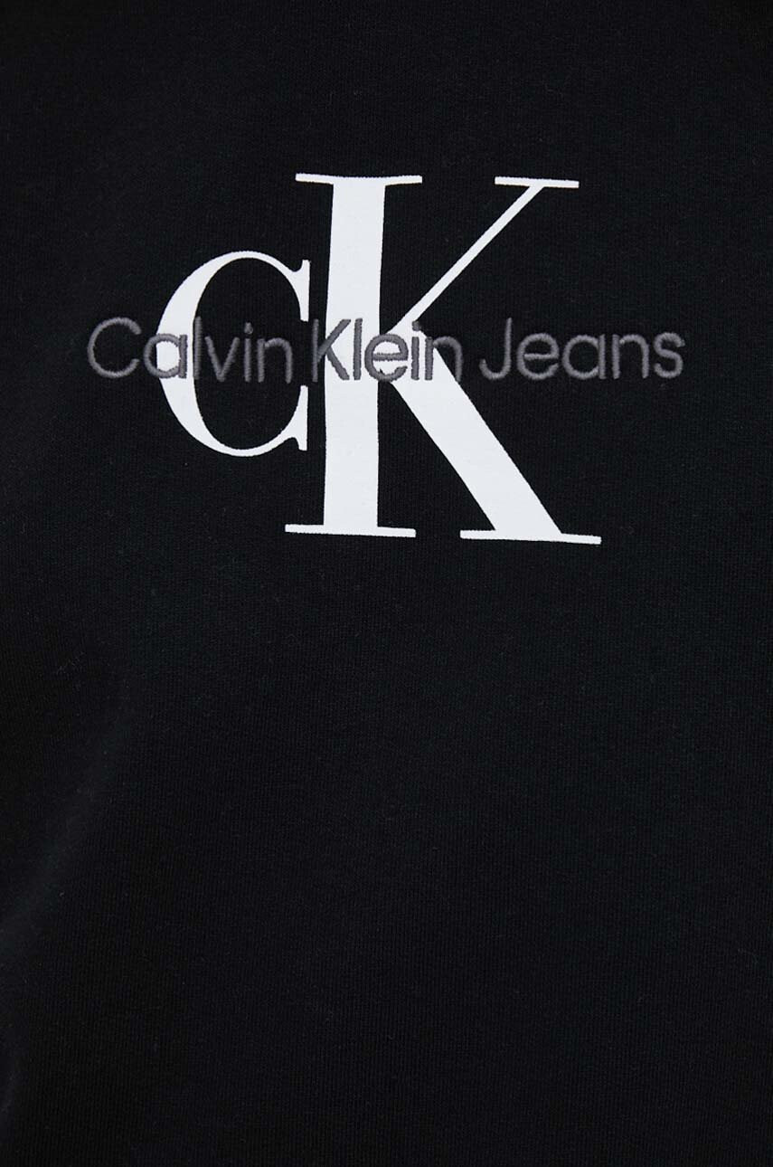 Calvin Klein Jeans Суичър в черно с качулка с принт - Pepit.bg