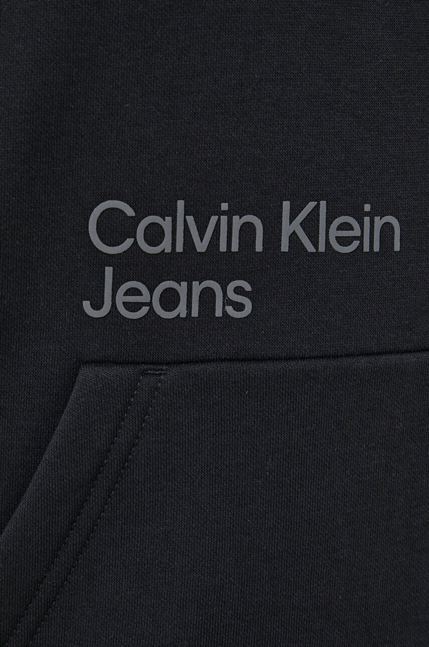 Calvin Klein Jeans Суичър в черно с качулка с принт - Pepit.bg