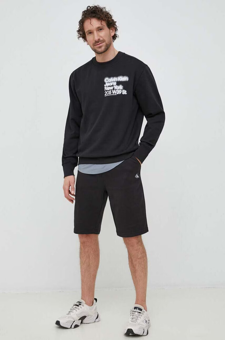 Calvin Klein Jeans Суичър в черно с принт - Pepit.bg