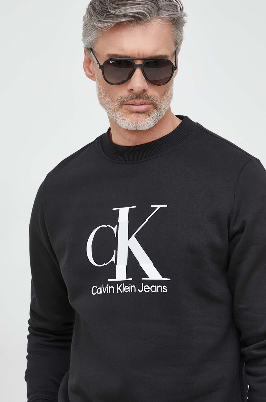 Calvin Klein Jeans Суичър в черно с принт - Pepit.bg