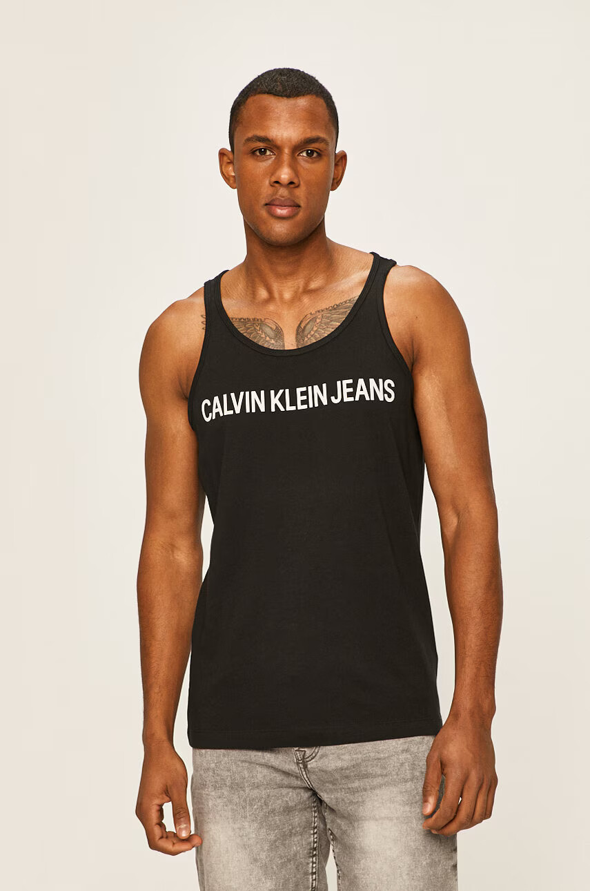 Calvin Klein Jeans Тениска мъжка в черно - Pepit.bg