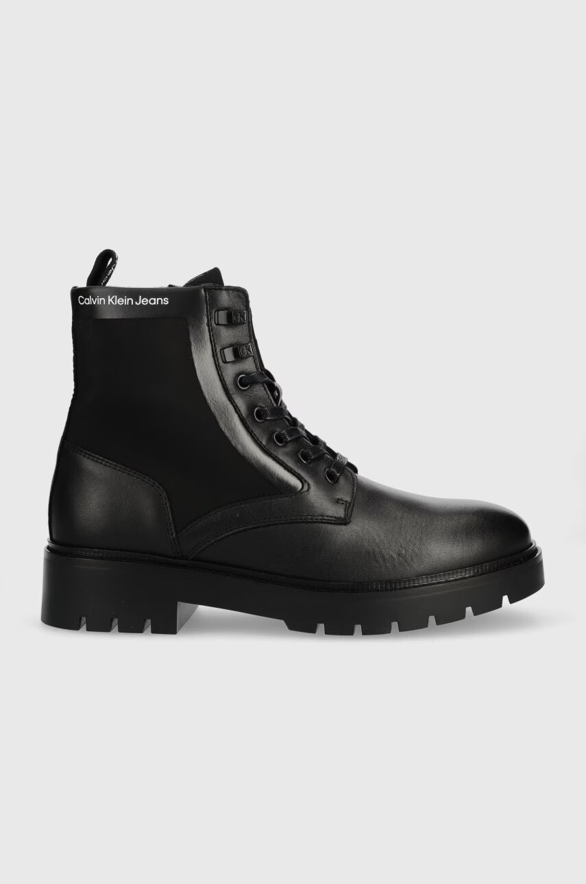 Calvin Klein Jeans Туристически обувки Military Boot в черно - Pepit.bg