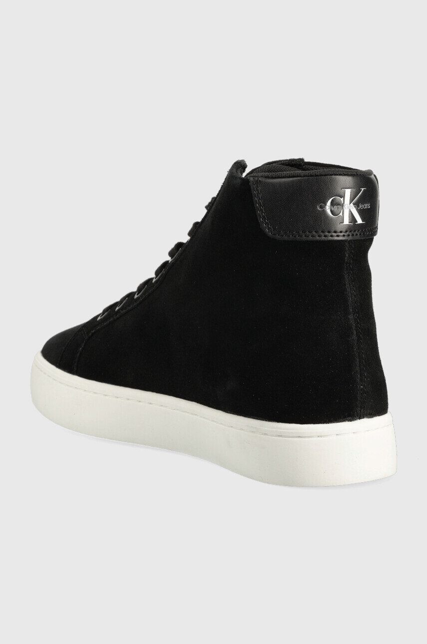 Calvin Klein Jeans Велурени маратонки Classic Cupsole Laceup Mid Su в черно - Pepit.bg